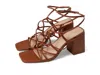 Faryl Robin Faryl By Farylrobin Zayne Sandal Women's Cognac Ankle Strap Block Heel Jobb1282 In Brown