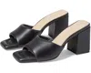 Faryl Robin Faryl By Farylrobin Zoey Sandals Women's Us 9 Black Leather Block Heel Khd787 In Black