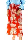 Farylina Fifi Wrap Maxi Skirt In Multi In Red