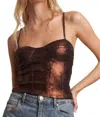 Fascination Metallic Bustier Crop Top In Bronze In Gold