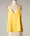 Fascination Women's Textured Solid Cami Top In Sunny Yellow In Multi