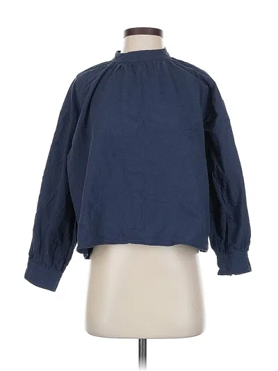 Pre-owned Fashion 3/4 Sleeve Blouse In Blue