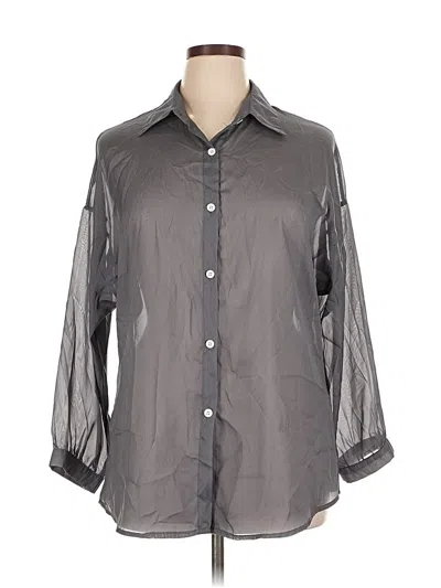 Pre-owned Fashion 3/4 Sleeve Blouse In Gray