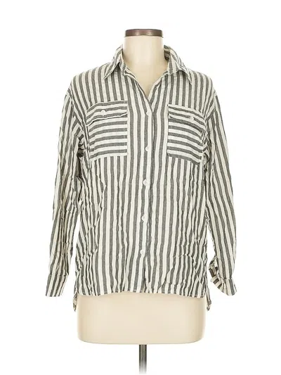 Pre-owned Fashion 3/4 Sleeve Button Down Shirt In White