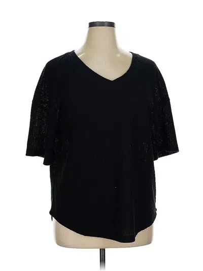 Pre-owned Fashion 3/4 Sleeve T-shirt In Black