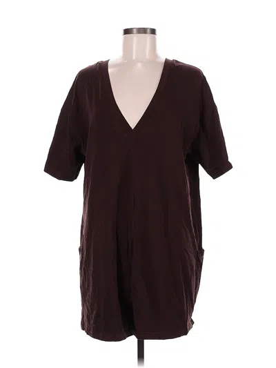 Pre-owned Fashion 3/4 Sleeve T-shirt In Brown