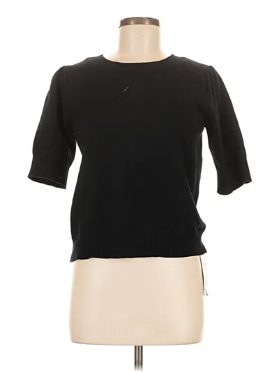 Fashion 3/4 Sleeve Top Black Boatneck Tops