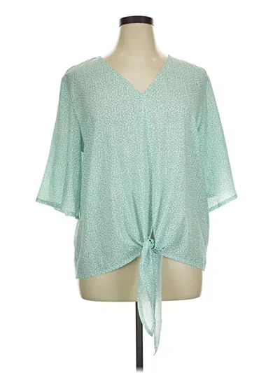 Pre-owned Fashion 3/4 Sleeve T-shirt In Green