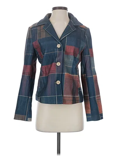Pre-owned Fashion Blazer Jacket In Blue