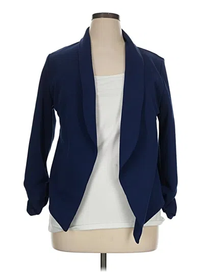 Pre-owned Fashion Blazer Jacket In Blue