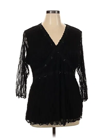 Pre-owned Fashion Bug 3/4 Sleeve Blouse In Black