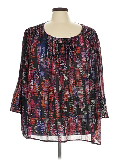 Pre-owned Fashion Bug 3/4 Sleeve Blouse In Black