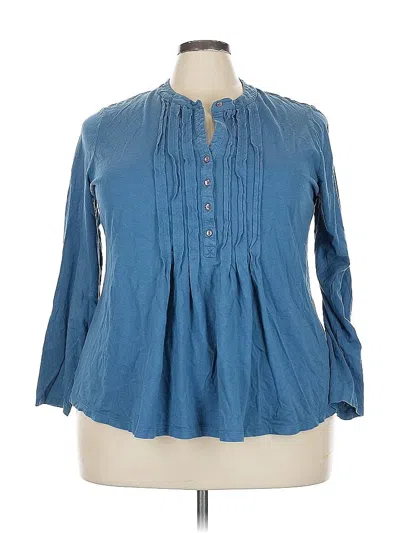 Pre-owned Fashion Bug 3/4 Sleeve Blouse In Blue