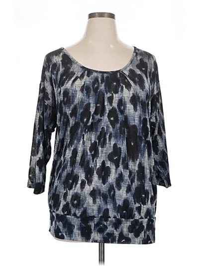 Pre-owned Fashion Bug 3/4 Sleeve Blouse In Blue