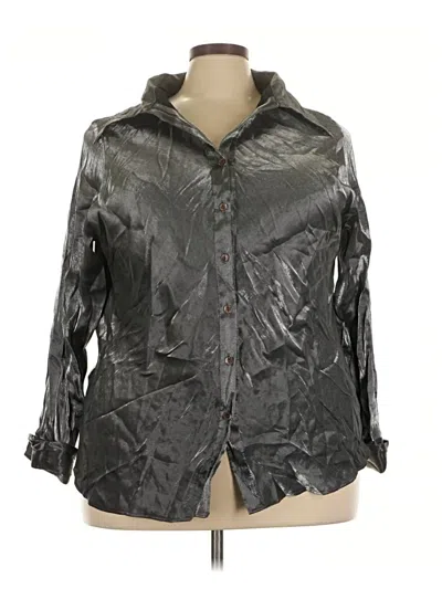 Pre-owned Fashion Bug 3/4 Sleeve Button Down Shirt In Black
