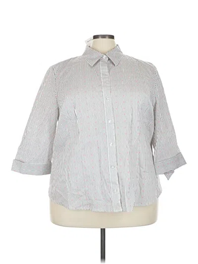 Pre-owned Fashion Bug 3/4 Sleeve Button Down Shirt In Silver