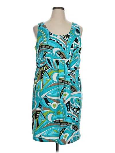 Pre-owned Fashion Bug Casual Dress In Teal