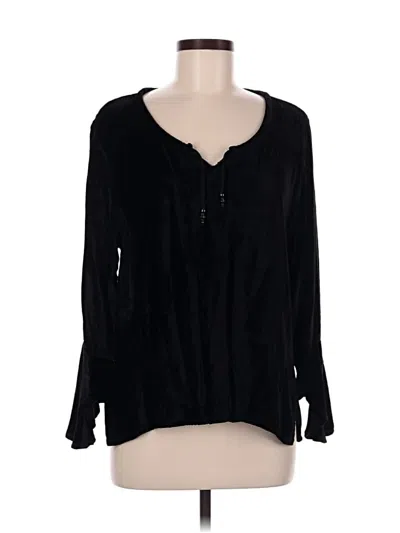Pre-owned Fashion Bug Long Sleeve Blouse In Black