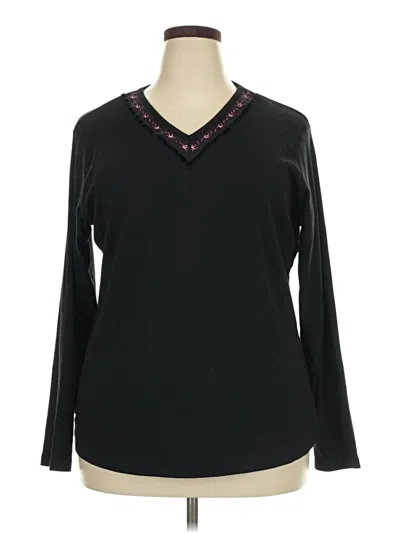 Pre-owned Fashion Bug Long Sleeve Blouse In Black