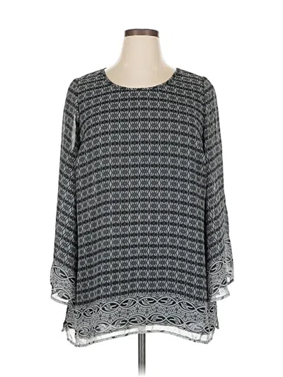 Pre-owned Fashion Bug Long Sleeve Blouse In Gray