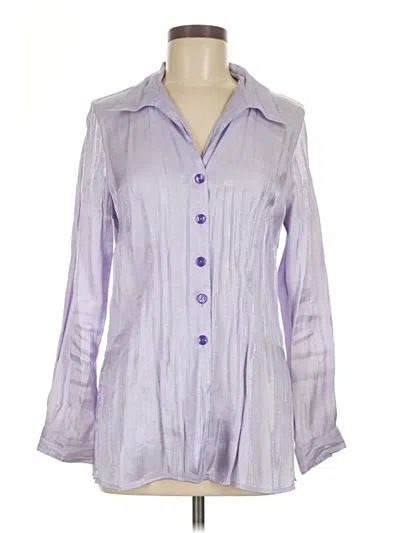 Pre-owned Fashion Bug Long Sleeve Blouse In Purple