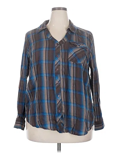Pre-owned Fashion Bug Long Sleeve Button Down Shirt In Blue