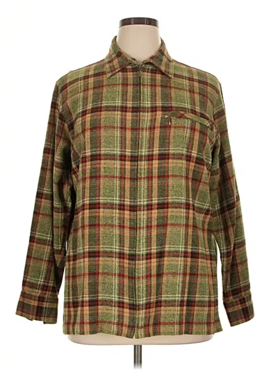 Pre-owned Fashion Bug Long Sleeve Button Down Shirt In Green