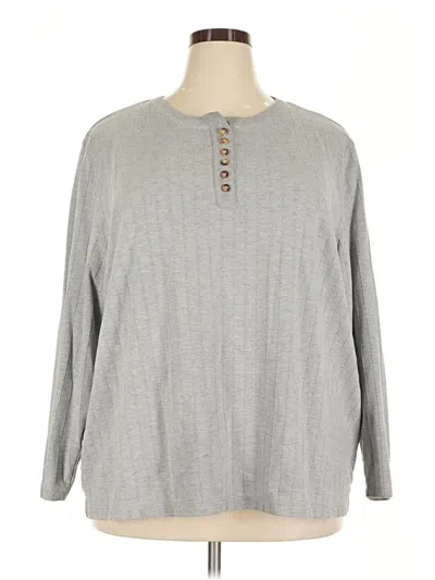 Pre-owned Fashion Bug Long Sleeve Henley Shirt In Gray