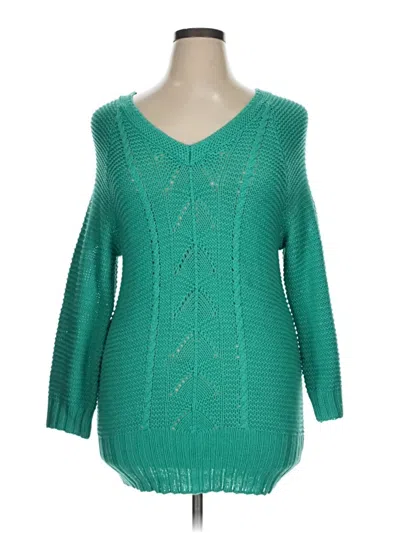 Pre-owned Fashion Bug Pullover Sweater In Green