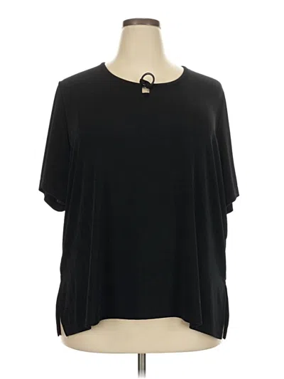 Pre-owned Fashion Bug Short Sleeve Blouse In Black