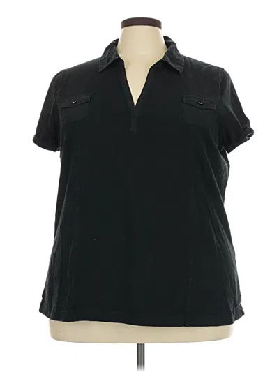 Pre-owned Fashion Bug Short Sleeve Blouse In Black