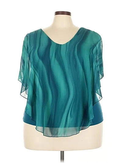 Pre-owned Fashion Bug Short Sleeve Blouse In Blue