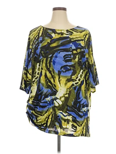 Pre-owned Fashion Bug Short Sleeve Blouse In Blue