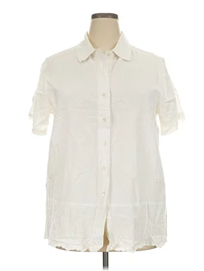 Pre-owned Fashion Bug Short Sleeve Blouse In Ivory