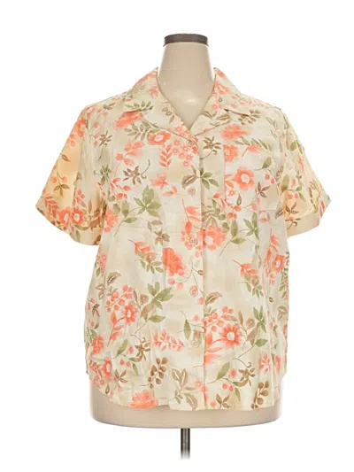 Pre-owned Fashion Bug Short Sleeve Blouse In Orange