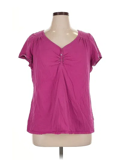 Pre-owned Fashion Bug Short Sleeve Blouse In Purple