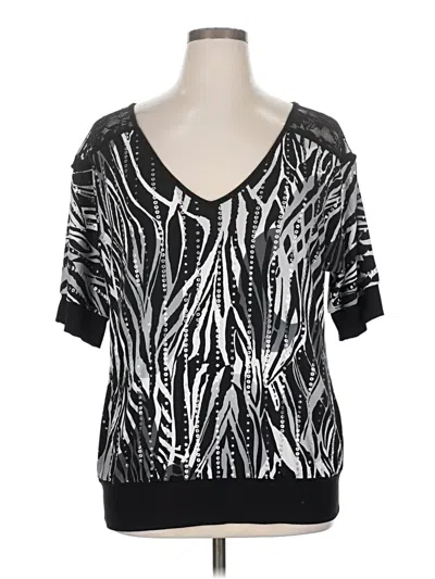 Pre-owned Fashion Bug Short Sleeve Blouse In Silver