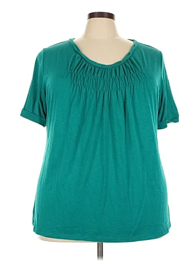Pre-owned Fashion Bug Short Sleeve Blouse In Teal