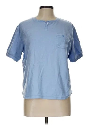 Pre-owned Fashion Bug Short Sleeve Henley Shirt In Blue