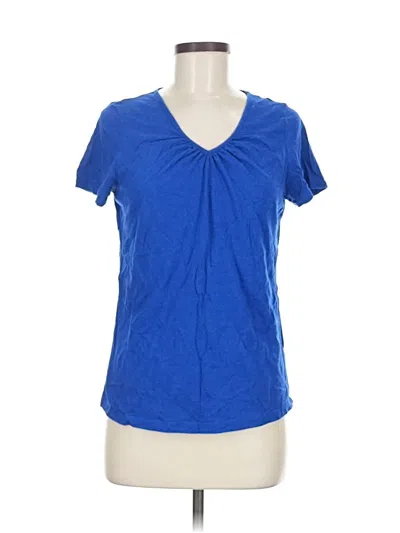 Pre-owned Fashion Bug Short Sleeve Top Blue V Neck Tops