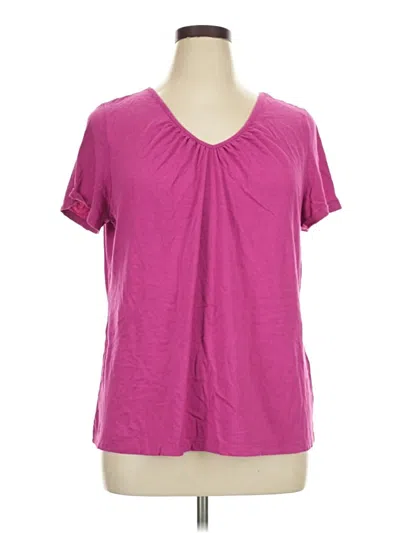 Pre-owned Fashion Bug Short Sleeve Top Purple V-neck Tops