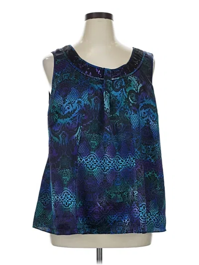 Pre-owned Fashion Bug Sleeveless Blouse In Blue