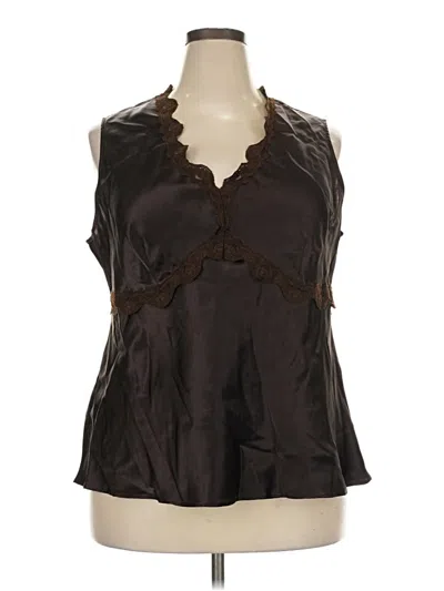 Pre-owned Fashion Bug Sleeveless Blouse In Brown