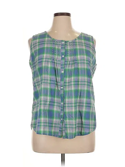 Pre-owned Fashion Bug Sleeveless Blouse In Green