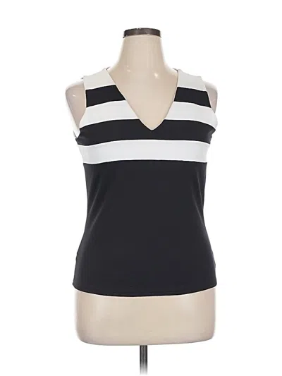 Pre-owned Fashion Bug Sleeveless Top Black Halter Neckline Tops