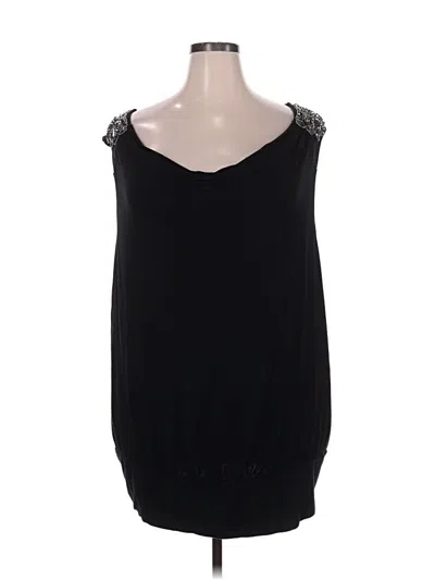 Pre-owned Fashion Bug Sleeveless Top Black Scoop Neck Tops