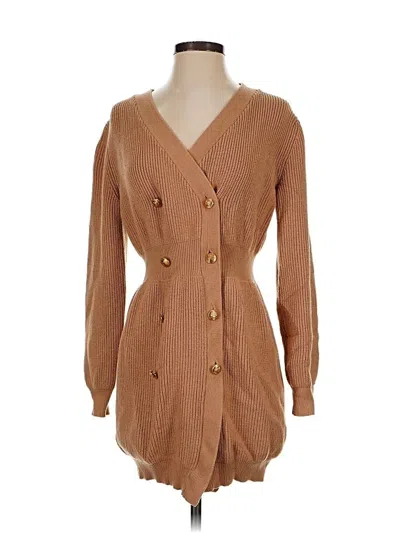 Pre-owned Fashion Cardigan Sweater In Brown