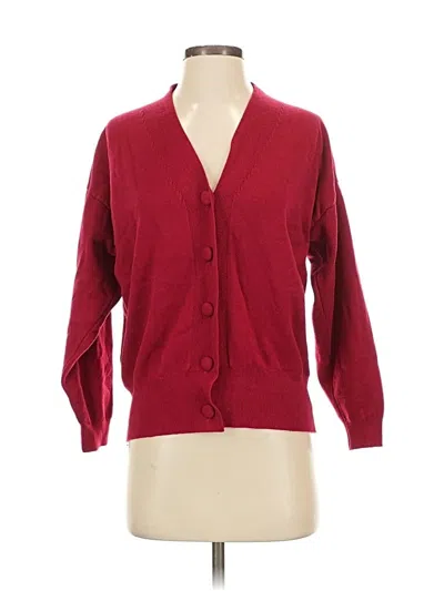 Pre-owned Fashion Cardigan Sweater In Burgundy