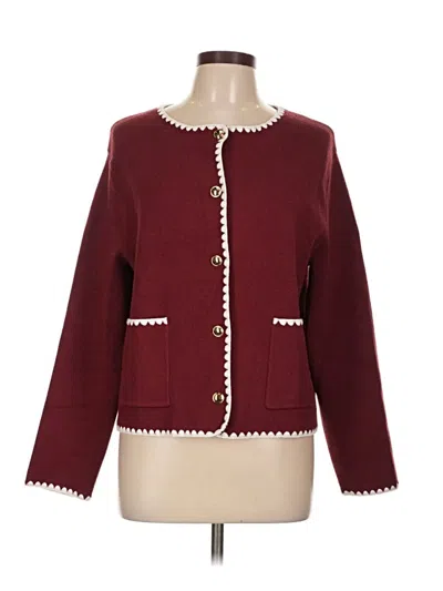 Fashion Cardigan Sweater In Burgundy