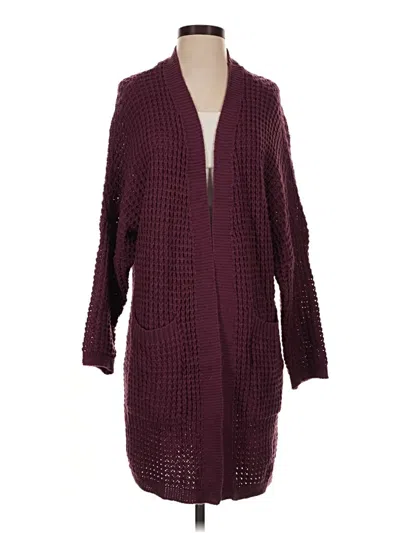Pre-owned Fashion Cardigan Sweater In Burgundy